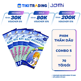 Combo 5 Phim Siêu Thấm Dầu Jomi (70 Tờ/Gói) - Xanh