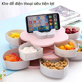 Mua KHAY ĐỰNG MỨT KẸO 10 CÁNH TỰ XOAY 2 TẦNG KÈM GIÁ ĐỠ ĐIỆN THOẠI