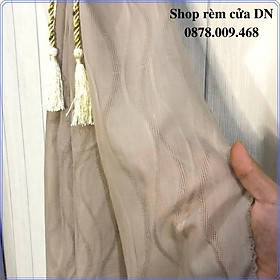Mua Rèm vải voan dày màu xám tro họa tiết dạng sóng trang trí cửa sổ cửa chính siêu đẹp