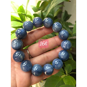Vòng Đeo tay Nam Đá Kyanite Tự Nhiên Xanh Dương Sịn đều bóng Đẹp size hạt 16mm hợp nam mệnh thuỷ mệnh mộc đeo may mắn tốt cho sức khoẻ công việc ạ