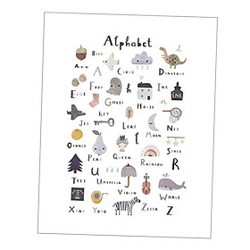 Nordic Kids Nursery Alphabet Education Prints Painting Home Decor Colorful