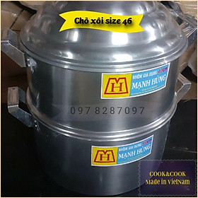 Mua Chõ hấp xôi  chõ đồ xôi size 46 nhôm cao cấp đồ 25 đến 30 cân gạo