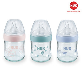 Bình Sữa Thủy Tinh 120ml Nature Sense Núm Ti Silicone S1 Nuk NU21501 (Size M) - Màu Ngẫu Nhiên