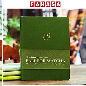 Sổ Bìa Da Mềm - Fall For Matcha A5 - Kẻ Caro - 144 Trang 100gsm - The Sun - Matcha