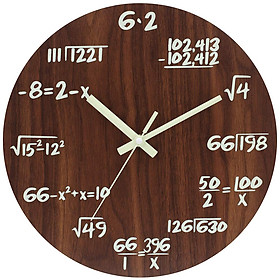 Mua Đồng hồ treo tường bằng gỗ có dạ quang với công thức toán học độc đáo Edenmaths – ĐK 30 cm