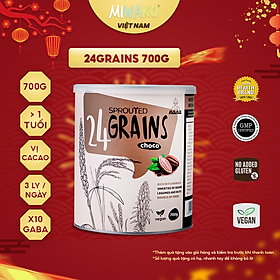 Sữa Hạt Thực Vật Hữu Cơ 24Grains Vị Cacao Hộp 700g, Sữa Hữu Cơ Bổ Sung Dinh Dưỡng & Tốt Cho Tim Mạch Date Mới - miwako