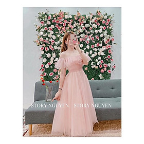 Đầm dự tiệc lưới bẹt vai bèo TRIPBLE T DRESS - Size M/L - MS125Y