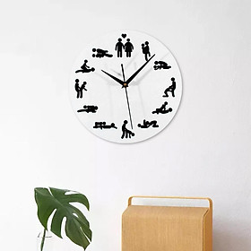 Round Wall Clock, Silent Quartz Battery Operated Wall Clock for Adults Room Living Room Bedroom Decor Sexy Wall Clock