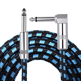Dây Cáp Nối Đàn Guitar Bọc Dây Dù Đầu Cắm Góc Phải Ammoon (3 m/ 10 feet - 6.35mm) - Xanh