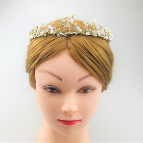 Wedding Crown Bridal Tiara Crystal Princess Headband Hair Accessory Gold