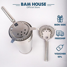 Dụng cụ lọc ngăn đá Strainer Bam House inox sáng bóng lò xò tháo rời cao cấp DS01