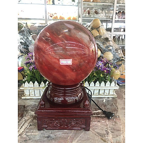 Mua Bi đèn xoay phong thủy đá núi lửa đỏ nặng 13 kg