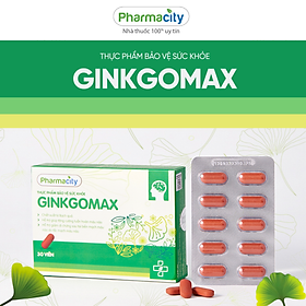 Thực phẩm hỗ trợ tuần hoàn máu não GinkgoMax (Hộp 30 viên)