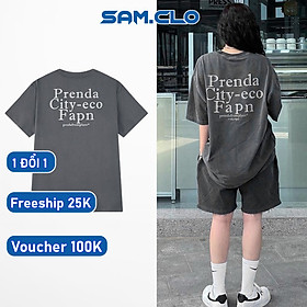 Áo phông tay lỡ nam nữ SAM CLO thun form rộng dáng Unisex - Ulzzang mặc cặp, nhóm, lớp in chữ PRENDA