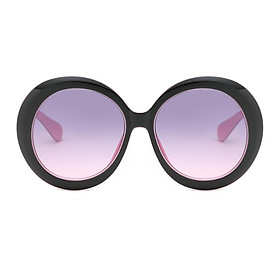 Futuristic Oversize Round Sunglasses Black frame Gray lens