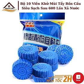 Bộ 10 Viên Khử Mùi Tẩy Bồn Cầu - Siêu Sạch Sau 600 Lần Xả Nước