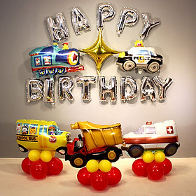 Set Bóng Trang Trí Sinh Nhật Chủ Đề Ô Tô Cho Bé M2