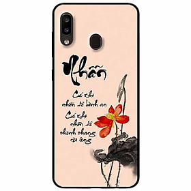 Ốp lưng in cho Samsung A20/ A30 Mẫu Thư Pháp Nhẫn Nền Hồng