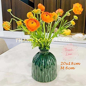 Mua Lọ hoa Bát Tràng cao cấp 20 cm - Bình gốm trang trí cỡ vừa - Nhiều mẫu - Men xanh ngọc (không gồm hoa)