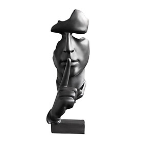 Silence is Golden Statue Thinker Sculpture Abstract Keep Silent