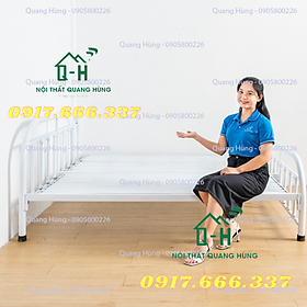 Mua GIƯỜNG SẮT ÓNG TRÒN BI TRẮNG 1M4X2M DÀNH CHO GIA ĐÌNH