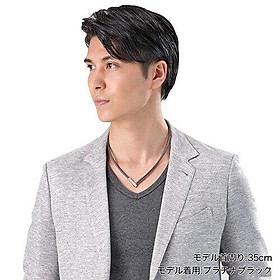 Vòng cổ Phiten Rakuwa necklace MG Chopper square Aqua metax TG897053/TG897153/TG897251 - Đen/vàng