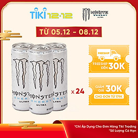 Lốc 24 Lon Nước Tăng Lực Monster Energy Ultra (24 x 355ml)
