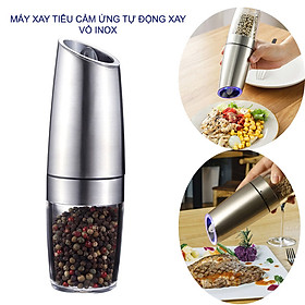 Lọ đựng và xay hạt tiêu cảm ứng tự động ZX-D33 vỏ inox 201 không gỉ