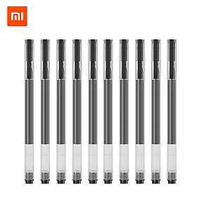 10 cây bút mực Xiaomi Gel Pens 0.5mm với khoang chứa mực rộng chống lem chống tắc - Đen