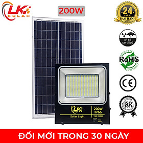 Đèn Led Năng Lượng Mặt Trời Siêu Sáng 200W CHÍNH HÃNG- LK SOLAR TGD-99200, Sử dụng 100% năng lượng mặt trời, dễ dàng lắp đặt ngoài sân vườn, trong nhà, nhà xưởng, trang trại, cảm biến ánh sáng, có remote điều khiển từ xa