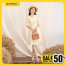 Đầm váy nữ DA1091 GUMAC thiết kế hoa phối viền