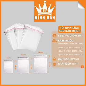 Mua Set 100gr túi opp băng keo dán miệng trong suốt  bọc kiếng  dùng đóng gói  đựng phụ kiện