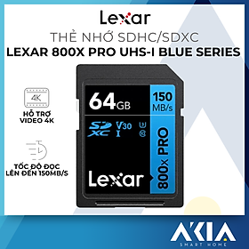 Mua Thẻ nhớ 32GB/ 64GB SDHC/ SDXC Lexar 800X PRO UHS-I BLUE Series  tốc độ đọc lên đến 150Mb/s - HÀNG CHÍNH HÃNG