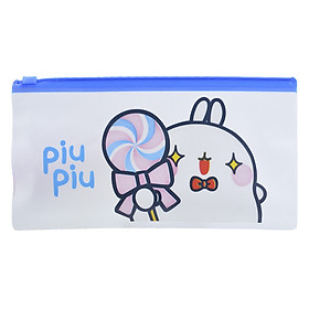 Túi Đựng Bút Zip Thỏ Molang - Xanh Dương