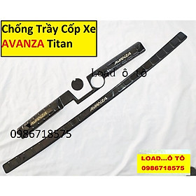 Chống Trầy Cốp Titan Trong, Ngoài Xe Toyota AVANZA 2022-2023 Mẫu Titan Chữ Bóng Gương Cao Cấp