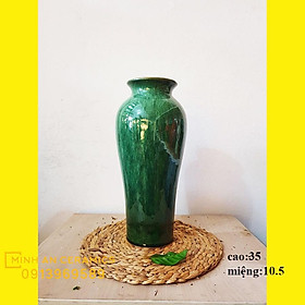Mua Lọ hoa dáng đùi dế men hỏa biến  men ngọc cắm hoa mận  táo  trang trí Tết gốm Minh An Bát Tràng  cao 35cm