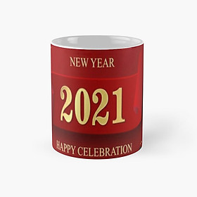 Ly cốc sứ Happy New Year 2021 cốc có quai