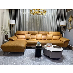Mua Sofa góc L da bò Italy Tundo màu vàng SFLCT01 3m3 x 1m6 hàng cao cấp chuẩn da bò nhập khẩu Ý