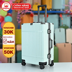 Vali khung nhôm khóa sập size 20/24, bịt 4 góc kim loại KS-051