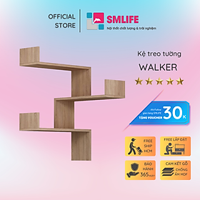 Kệ gỗ treo tường trang trí hiện đại SMLIFE Walker  | Gỗ MDF dày 17mm chống ẩm | D60xR60xC90cm - Màu