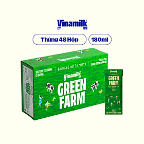 Thùng 48 Sữa Tươi Tiệt Trùng Vinamilk Green Farm - Sữa Tươi 100% Có Đường 180ml