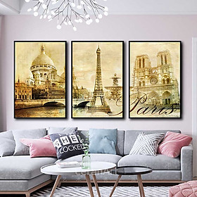 Mua Bộ 3 tranh canvas treo tường Decor PARIS thế kỷ XX - DC108