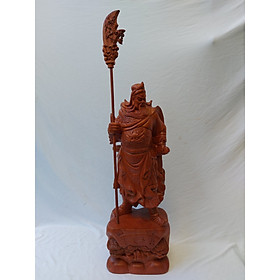 Tượng Quan Công vuốt râu bằng gỗ hương ( cao 50cm)