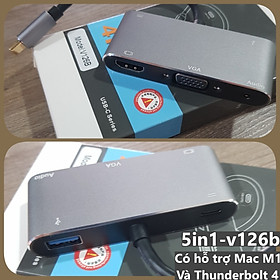 Mua Hub usb Type C ra HDMI và VGA cho laptop  điện thoại  máy tính bảng Táo và các dòng Mac M1  M2