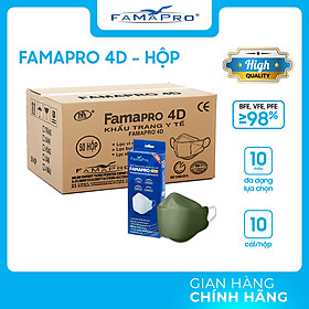 [THÙNG HỘP - FAMAPRO 4D] Khẩu trang y tế kháng khuẩn cao cấp Famapro 4D tiêu chuẩn KF94 (50 hộp/thùng)