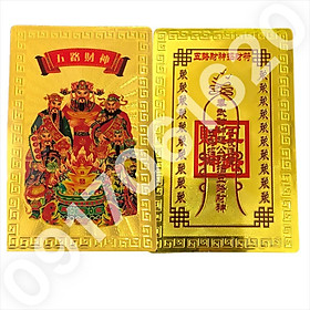 Mua Kim Bài Ngũ Lộ Thần Tài Cầu Tài Lộc - Buôn Bán - Bds -Chứng Khoán - May Mắn - Bình An mạ vàng