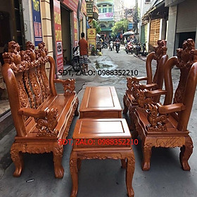 Mua Bộ Bàn Ghế Tam Sư Nghê Ba Đầu Gỗ Gõ Đỏ