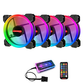 Bộ 4 Quạt + Khiển Coolmoon RGB V2 - Hàng nhập khẩu