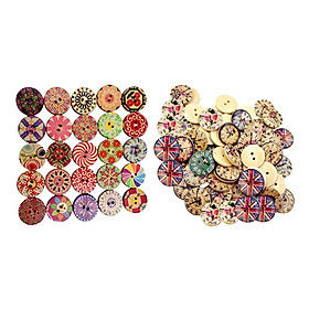 150 Pieces Vintage Wooden Round Buttons Sewing Buttons Handmade DIY Scrapbooking