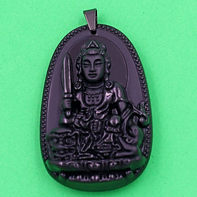 Mặt Phật Văn Thù Bồ Tát thạch anh đen 3.6 cm